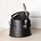 CHARLES BENTLEY Coal Bucket, Snug, Alder, Coal, Bucket, with Shovel, Iron, Black, Shovel Holster, Traditional Style, Metal, Carry Handles, Traditional Style, Coal Shovel, Wooden Grip (28x25x22cm)
