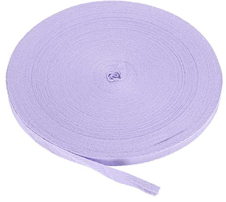 PATIKIL Baumwollband Baumwolle Gurtband 10mm x 45m, Schrägband Baumwoll Nahtband Köperband Saumband Einfassband Stoffband Webband zum Nähen für DIY Basteln Stricken Verpackung, Helles Lila