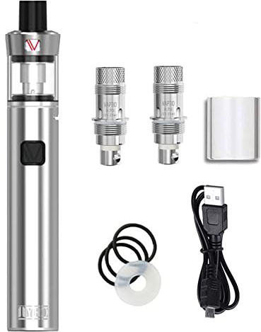 VAPTIO Tyro Kit Vape Pen Starter Kit mit 1500mAh Akku 25W Leistung Elektronische Zigarette im All-in-One-Stil mit 2,0-ml-Tank,No E Liquid No Nicotine (Silber-)