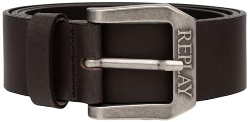 Replay Herren Gürtel aus Leder, Black Brown 128 (Braun), 90