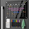 W&H Acrylic Magnetic Calendar for Fridge, 16x12 Black Dry Erase Board Calendar, Magnetic Fridge Planner, Erasable Refrigerator Calendar Whiteboard, Small Dry Erase Monthly Calendar Board