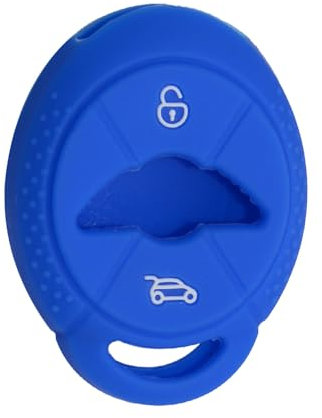 Aikchi für BMW Mini Countryman Clubman JCW Cooper One Silikon Autoschlüssel Tasche Auto Schlüssel Shell Schutzhülle (Blau)