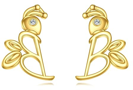 Biene Ohrringe für Damen 925 Sterling Silber Bienen Gold Ohrstecker Geschenk Schmuck für Mädchen
