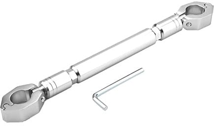 Motorcycle Cross Bar, Aluminum Alloy Motorcycle Motor Bike Handlebar Brace & Clamp Bar Crossbar Set Universal for 22mm Motorcycle Handlebar (Silver)