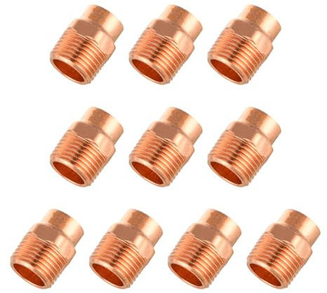 (Pack of 10) EFIELD 1/2-Inch Copper Male Adapter C x MIP, LF Copper Plumbing Fittings with Sweat Solder X MNPT Connection,(COPPER057)