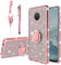 KuDiNi Glitzernde Kristallhülle für Damen, weiches TPU, luxuriös, glitzernd, niedliche Schutzhülle mit Standfunktion, für Nokia G20/G10 (Glitzer-Rose)