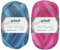 2x100 Gramm Gründl Hot Socks Malcesine (Sockenwolle aus 75% Schurwolle, 25% Polyamid (superwash) (Ocean + Fuchsia)