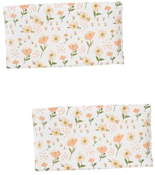 VICASKY 2stücke Wickelauflage Für Babybett Waschbarer Matratzenbezug Mit Elastischem Atmungsaktive Abnehmbar Für Wickeltisch Und Stubenwagen Niedliches Design Rosafarbene Blumen