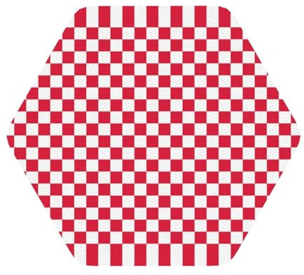 Lot de 6 sous-verres rouges et blancs pour protéger les meubles contre les marques d'eau chaude ou froide et les dommages, dessous de verre en cuir synthétique adaptés pour les types de tasses et