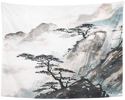 Chinesische Landschaft Malerei Wandteppich China Tinte Berg Baum Garten Wandbehänge Wandteppich Home Decor 150x130cm