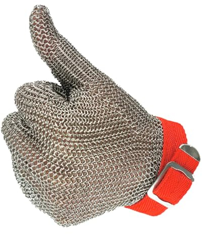 ARHEORMUH 5pcs Stainless Steel Chainmail Gloves Cut Proof Gloves, Kitchen Restaurant Chef Safety Gloves For Cutting(S)
