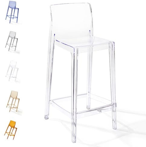 HAEKEBC Transparente Barhocker Acryl Thekenhocker 75 65cm Tresenhocker Barstuhl Moderne Klare Bistrohocker Armlose Küche Barhocker(Transparent,75cm/30inch)