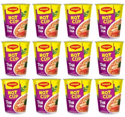 Maggi Hot Cup Tom Yam 12x 60g Instant Noodles Pots