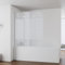 IMPTS 140x140cm Duschwand für Badewanne 3 teilig, Badewanne Glaswand Faltwand mit Streifen Milchglas, Duschtrennwand Faltbar Badewannenaufsatz Duschglaswand mit 6mm Nano Sicherheitsglas