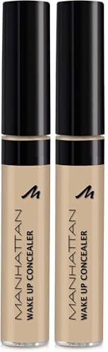 Manhattan Wake up Concealer, Flüssig Concealer zum Abdecken von Augenringen und Rötungen, Farbe True Ivory 3, 1 x 7ml (Packung mit 2)