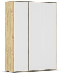 Rauch Möbel NABILA, Kleiderschrank, Farbe Weiß/Eiche Artisan, Breite 140 cm | Schrank, Mehrzweckschrank, 3-türig, Push-to-open, Zubehör Classic, für Schlafzimmer, Kinderzimmer, Studentenwohnung