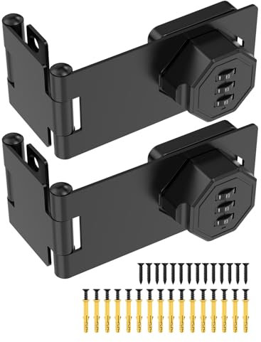 MeBantoo 90-Grad-Schrank-Kombinationstürschloss, Zinklegierung, Passwort-Drehverschluss, schlüssellose Faltriegel für Büro, Aktenschrank, Schubladen, Schrank, kleine Türen, Schließfach (2, Schwarz)