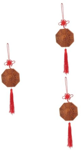 Amosfun 3st Bagua-anhänger Makramee-wandteppich Quaste Wandkunst Für Wohnzimmer Wandbehänge Hängend Haken Zum Aufhängen Makramee-wandbehang-Display China Türhaken Kabel Feng Hölzern