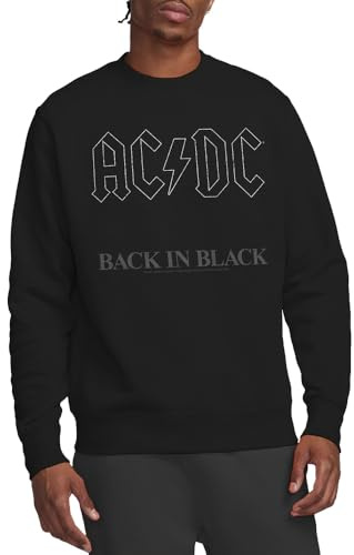 AC/DC Unisex Acdc Back in Black Crew Sweatshirt Sweatshirt