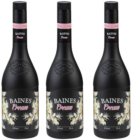 Baines Cream - Licor de Crema con Pacharán Navarro, Pack 3 Botellas (70cl)