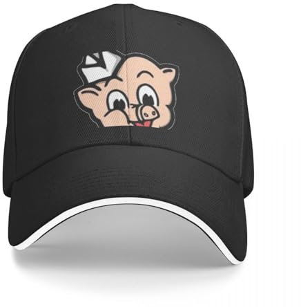 ECUXSRHN Basecap für Herren Schwarze Baseballcap Piggly Wiggly Mann Kappe Hut Derby Hut Designer