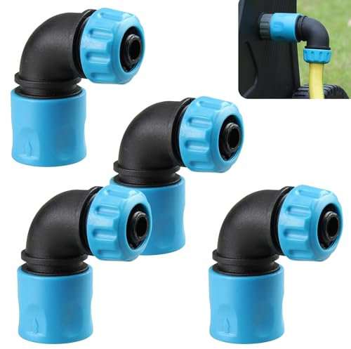 Schlauchverbinder,4 Stück Gartenschlauch Schnellkupplung 12-13mm,Schlauchkupplung,Schlauch Kupplung-Satz,90 Grad,Winkeladapter,für Gartenbewässerung,Bewässerung,Autowäsche