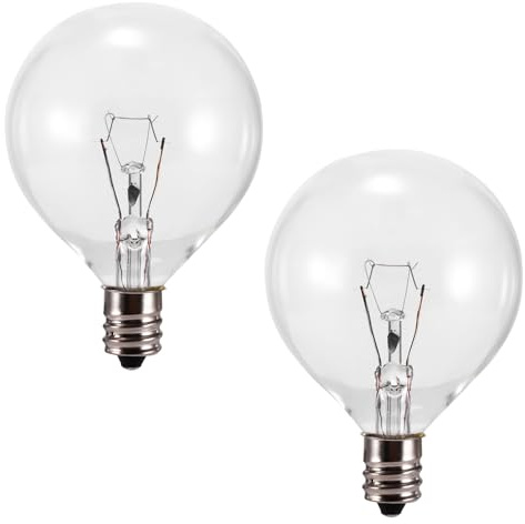 AEVORA 2 Pack Wax Warmer Bulbs 25W, 230V E12 Warm White Dimmable Wax Burner Bulbs, Wax Bulb for Full Size Warmer, G50 E12 Scentsy Bulb Replacement Bulb for Fragrance Burner Scented Wax Melt Warmer