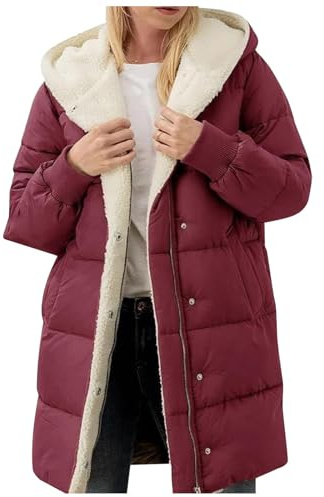 Generisch Damen Winterjacke Gepolsterte Langarm Doppelsamt Schlankes Design Elegante Strickjacke Warme Mantel Jacke