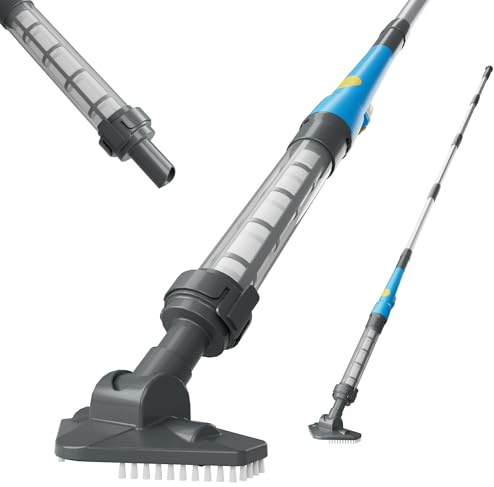 Aspirateur de Piscine sans Fil, aspirateur de Fond Rechargeable avec jusqu'à 60 Min d'autonomie, Nettoyeur de Piscine avec Manche télescopique pour Spa, Petites piscines Hors Sol et pataugeoires