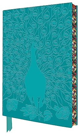 Exquisit Premium Notizbuch DIN A5: Louis Comfort Tiffany, Entfalteter Pfau: Unser hochwertiges, liniertes Blankbook mit Softcovereinband aus ... künstlerisch gestaltetem Buchschnitt