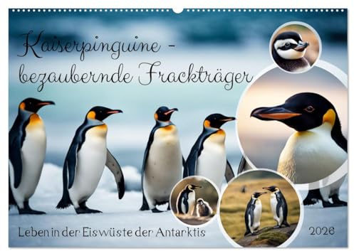 Kaiserpinguine - bezaubernde Frackträger (Wandkalender 2026 DIN A2 quer), CALVENDO Monatskalender: Leben in der Eiswüste der Antarktis (CALVENDO Tiere)