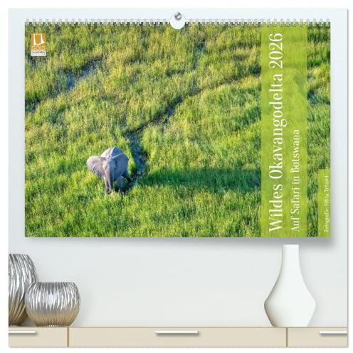 Wildes Okavangodelta (hochwertiger Premium Wandkalender 2026 DIN A2 quer), Kunstdruck in Hochglanz: Auf Safari in Botswana (CALVENDO Tiere)