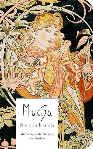 Alfons Mucha - Notizbuch: liniert mit farbigen Abbildungen