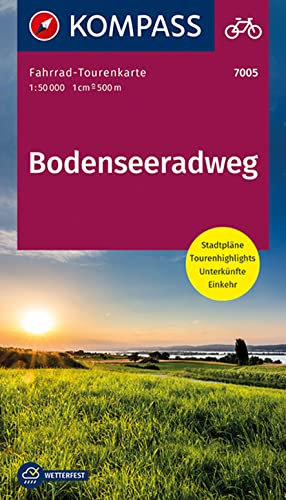 KOMPASS Fahrrad-Tourenkarte Bodenseeradweg 1:50.000: Leporello Karte, reiß- und wetterfest