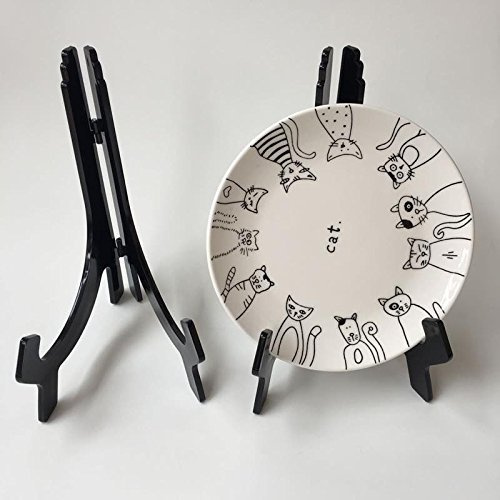Kitchen Stars Support en plastique de qualité pour assiettes de 7,6 cm à 15,2 cm, de 15,2 cm à 25,4 cm ou de 25,4 cm à 45,7 cm Transparent ou noir, Noir , 6 to 10