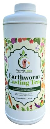 Worm Tea for Gardening - 32oz Quart - Organic Earthworm Soil Enhancer - Vermicompost with Kelp - Increase Yields, Boost Growth, Reduce Stress- Vegetables, Flowers, Fruit Trees - Plant Probiotic