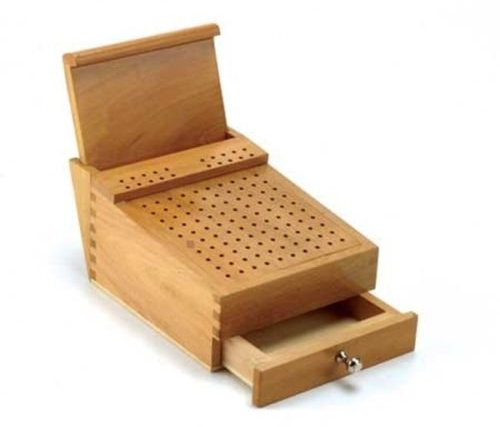 Blue Sky Wooden Bur Box With Plier Stand And File Holder Jewellers Rotary Tool Holder