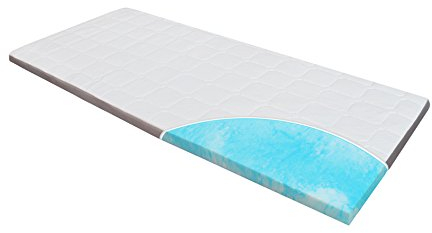 Topper-Matratze-Matratzenauflage, Homedi EBI - A3-90.8 Gel-Schaum-Matratzenauflage Gel-HR-Foam, Bezug-waschbar, Matratzenauflage, 8 cm hoch, weiß (90x200x8cm)