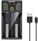 2-Bay Smart Battery Charger，Smart Multifunctional USB Battery Charger for 18650 26650 14500 16340 10440 RCR123,3.2V LiFePO4,1.2V Ni-MH Ni-Cd AA With 2 LED Indicators