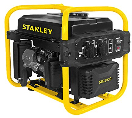 Stanley Generador inversor, 2000 W, 2800 rpm, generador de corriente, generador de corriente de emergencia, motor de 1 cilindro, motor de 4 tiempos, depósito de combustible de 10 L, funciona con