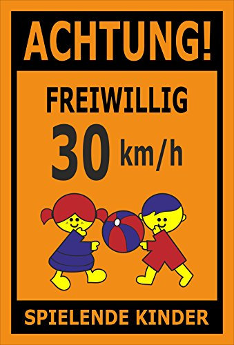 Melis-Folienwerkstatt Schild - Freiwillig 30 km/h - 60x40cm | 3mm Aluverbund - S00040-027-E - 20 Varianten