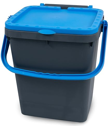 Ecoplast | Poubelle pour collecte différenciée 35 l, poubelle en plastique recyclée, bleue, 43 x 36 x 43,5, fabriquée en Italie