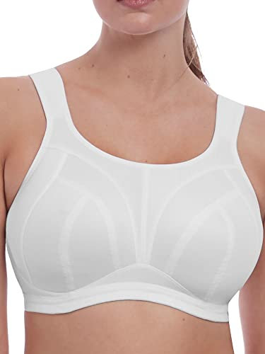 Freya Women's Dynamic Wireless Sports Bra with Racer Back Conversion, White, 36HH US