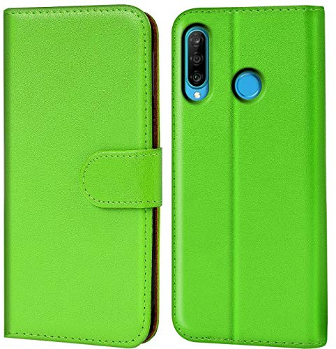 Verco kompatibel mit P30 Lite Hülle, Handyhülle für Huawei P30 Lite Tasche PU Leder Booklet Flip Case - Grün