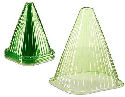Relaxdays Plant Cover, Set of 48, Snail and Frost Protection, HxWxD: 22 x 19.5 x 18.5 cm, Greenhouse Cones, PVC, Green