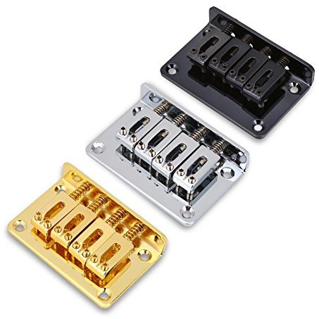Cigarbox E-Gitarrenbrücke, 4 Saiten, robuste Ersatzteile, für E-Gitarren Schwarz