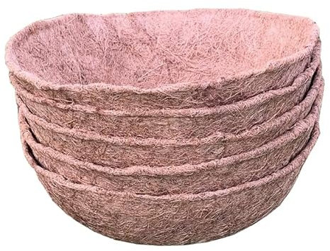 Selections Pack of 5 Round Coco Garden Hanging Basket Planter Liner (35cm)