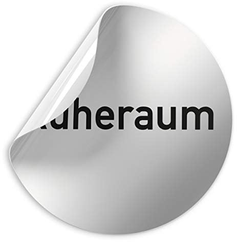 Kinekt3d Leitsysteme Folienschild Schild - Ruheraum - D = 100 mm PVC Silber - Robuste Kratzfeste Folie - UV beständig - Perfekt für Glastüren und alle glatten Flächen