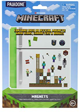 Paladone Minecraft Baue einen Level Kühlschrankmagnete aus Gummi, 1x1