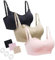 neppein Maternity Nursing Bra, Seamless Pregnancy Breastfeeding Sleep Bralette with Removable Spill Prevention Pads and Extenders (UK, Alpha, S, Regular, Regular, Pink)